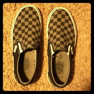 Boy's Checkered Slip On Vans